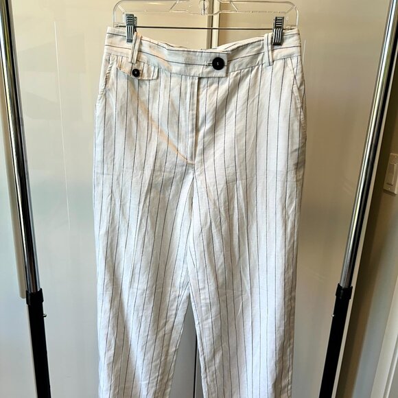 NWOT - Zara Pinstripe Linen Pants - Size Medium - Picture 1 of 7